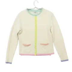 CHANEL シャネル アンサンブル カシミヤ100％ カーディガン ニット ジャケット 羽織り カラフル トリミング ノースリーブ トップス ホワイト レディース 【中古】のサムネイル