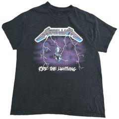 METALLICA 메탈리카 Ride the Lightning 반소매 T셔츠 밴드 블랙(맨즈 L) 중고 헌 옷 Y3116