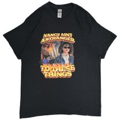 STRANGER THINGS 스트레인저·싱스 낸시·윌러 T셔츠 드라마 블랙(맨즈 L) 중고 헌 옷 Y3122