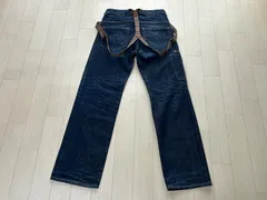 シンチバック サスペンダー ヒゲ ハチノス 裾チェーンステッチ ボタンフライ 6ポケット BUFFALO BOBS  デニムパンツ size1【古着】ME6031IKE【Shops 匿名配送】のサムネイル