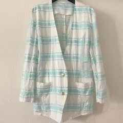 クレージュ courreges  ノーカラー　ジャケット　コットン　リネンのサムネイル