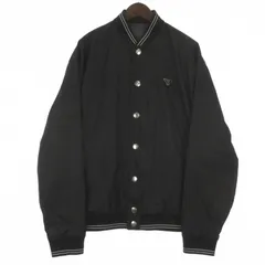 プラダ PRADA 23AW RE-NYLON 三角ロゴ ロゴプレート リバーシブル ブルゾン ジャケット ブラック グレー M ☆AA★のサムネイル