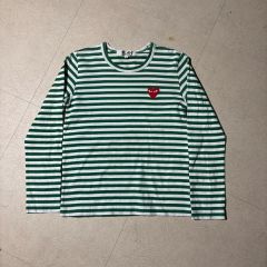 新品】PLAY COMME des GARÇONS 緑ボーダーロンT - メルカリ