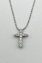 K18WG リバーシブル ブラックダイヤモンド0.80ct クロスペンダント