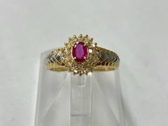 K18 ルビー リング 0.53ct ダイヤモンド 12号 750刻印 4.5g - メルカリ