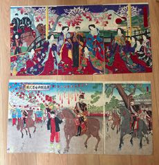 国貞「初雪粧ひ乃の夕景色」浮世絵 - メルカリ