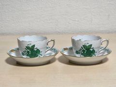 未使用 Herend インドの華 グリーン カップ＆ソーサー 2客 - メルカリ