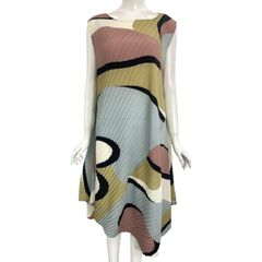 極美品 ISSEY MIYAKE イッセイミヤケ PLEATS PLEASE プリーツプリーズ ワンピース 総柄 マルチカラー サイズ2