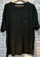 着用3回 Needles パピヨン刺繍 ポケットTシャツ ブラック M - メルカリ