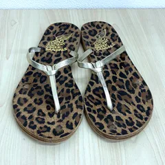 【エンシェントグリークサンダルズANCIENT GREEK SANDALS】美品 ウッドソールヒョウ柄サンダル 38 ブラウン×ブラック×ゴールドのサムネイル