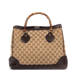 中古] GUCCI グッチラージ アビー D リング トートダークブラウンGG
