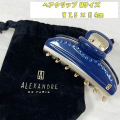 Alexandre de Paris モノグラム柄 ヘアクリップ ネイビー - メルカリ