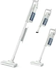 掃除機 コード式 45000Pa Leacco サイクロン 軽量 スティック掃除機 家庭用 遠心分離 5M電源コード HEPA多重濾過 コンパクト ハードフロア/カーペット/カーテンに適用 ホワイト S10のサムネイル