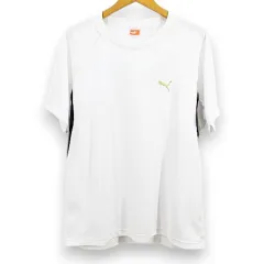 プーマ PUMA 半袖 Tシャツ 0 白系 ホワイト ロゴマーク プリント 刺繍 クルーネック