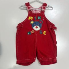 ◯ピンクハウス ジャンパースカート 130 赤 テディベア 刺繍 超美品 