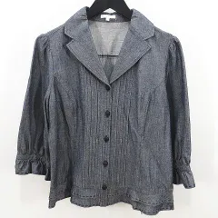 トゥービーシック TO BE CHIC 七分袖 ジャケット 42 黒系 ブラック フリル ステッチのサムネイル