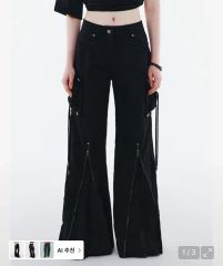 REFLEM レフレム フレアカーゴパンツ ファーポーチ付き 地雷系 y2k