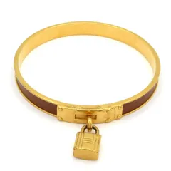 HERMES(エルメス) バングル ケリーバングル レザー ゴールド×ブラウン ゴールド金具のサムネイル