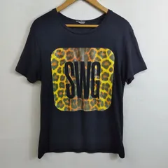 SWAGGER スワッガー 半袖 Ｔシャツ SWG ボックスロゴ レオパード ヒョウ柄 ストリート Y2K ブラック F257のサムネイル