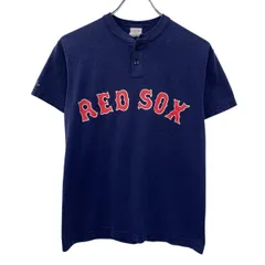 Majestic 半袖 ゲームTシャツ L ネイビー マジェスティック ハーフボタン REDSOX 背番号 メジャーリーグ スポーティ 夏物 a806-5865のサムネイル