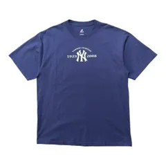 USA 古着 マジェスティック ニューヨークヤンキース Tシャツ ロゴ プリント ネイビー メンズXL ヤンキースタジアム BA4567
