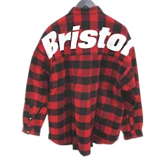 エフシーレアルブリストル F.C.Real Bristol FCRB FCRB-212078 2021AW BIG LOGO FLANNEL BAGGY SHIRT チェック柄 長袖 ネルシャツ S 赤系 レッド 日本製 プリント タグ付のサムネイル