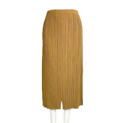 新品同様 ISSEY MIYAKE イッセイミヤケ PLEATS PLEASE プリーツプリーズ スカート イエロー サイズ2のサムネイル