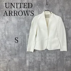 ユナイテッドアローズ ノーカラージャケット 白 ホワイト 34 春夏用 通勤 オフィス フォーマル きれいめ カジュアル UNITED ARROWS レディース アウター 羽織り 冠婚葬祭 シンプル 清楚系 オフィスカジュアルのサムネイル