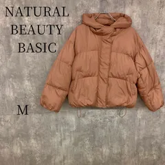 【NATURAL BEAUTY BASIC】ナチュラルビューティーベーシック ダウンジャケット アウター Mサイズ くすみピンク ダウン80% フェザー 秋冬 防寒 フード付き NBB レディース ジャンパー ブルゾンのサムネイル