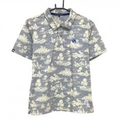 超美品】ブリーフィング 半袖ポロシャツ グレー×黒 ロゴ地模様 ハーフ