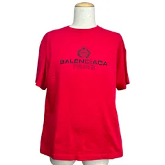 バレンシアガ BALENCIAGA BBロゴプリント半袖Tシャツ 594579 レッド コットン メンズ 半袖Ｔシャツのサムネイル