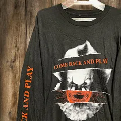 ムービー Tシャツ 長袖 ロンT IT イット２ ペニーワイズ ピエロ ホラー 映画 洋画 海外 シネマ 黒   Lサイズ  古着 ビンテージ used vintage  p10/のサムネイル