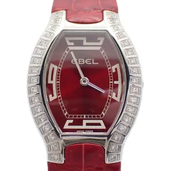 EBEL エベル ベルーガ トノー型 クォーツ レディース 腕時計 ダイヤベゼル 赤文字盤 純正革ベルト【いおき質店】のサムネイル