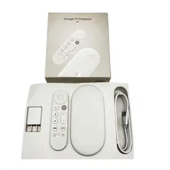 #M1143 Google TV Streamer 4K フルセット リモコン付 電源アダプター付 箱あり 美品 通電確認済 HDMI ストリーミングデバイス YouTube Netflix対応のサムネイル