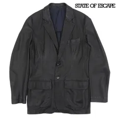 超美品 ゼニア Zegna ラムレザー テーラード ジャケット 2B ブレザー サイズ48 イタリア製 ブラック メンズのサムネイル