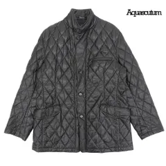 超美品 アクアスキュータム Aquascutum ラムレザー キルティング  スタンドカラー ジャケット コート サイズL 黒 ブラックのサムネイル
