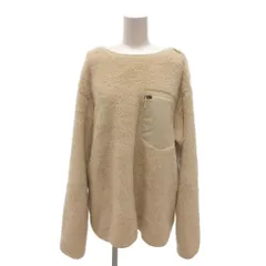 ユニクロ UNIQLO エンジニアドガーメンツ フリースジャケット 478157 ボア 胸ポケット クルーネック L アイボリー /YFのサムネイル