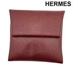 ● エルメス HERMES バスティア 小銭入れ コインケース 財布 小物 雑貨 C刻印 開閉式 スナップボタン ボルドー レザー ユニセックス 6V620のサムネイル
