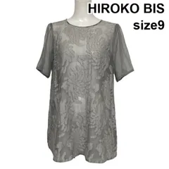 □ ヒロコビス HIROKO BIS チュニックブラウス シャツ 五分袖 フラワージャカード シアー 花柄 コットン混 9 M 9号 レディース S6F260のサムネイル
