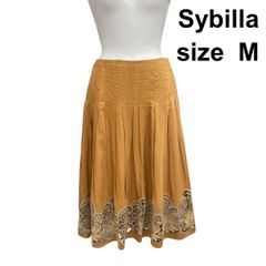 Sybilla シビラ ピンタックスカート リネン混 マスタード M - メルカリ