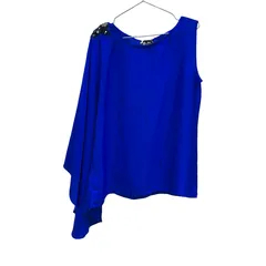 GF2 シネカノン SINEQUANONE ビジュー付アシンメトリーブザムブラウス チュニック丈 インナー付 【MN29-GF】のサムネイル