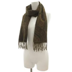 エトロ ETRO マフラー カシミヤ 茶 ブラウン ペイズリー柄 フリンジ /SCのサムネイル