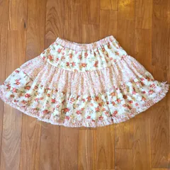 DOLLY GIRL BY ANNA SUI 花柄フリルスカート／ サイズ2 ピンク系 裏地付きのサムネイル