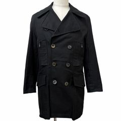 【バーバリーロンドン】ステンカラーコート　黒色　比翼　カシミヤ　裏地総柄　M～L 極美品▽BURBERRY LONDON バーバリーロンドン カシミヤ100% 比翼仕立て