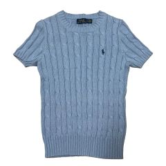 Polo Ralph Lauren ケーブルニット 半袖 ライトブルー S - メルカリ