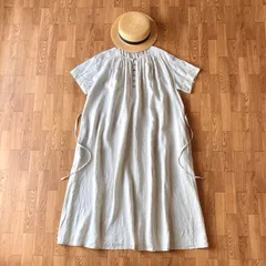 PAR ICI BOYANG LINEN 半袖ワンピース リネン100% たっぷりギャザー ゆったり ふんわりのサムネイル