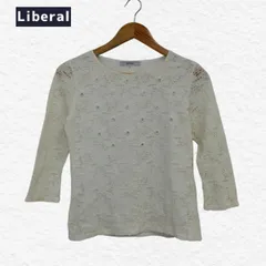 Liberal リベラル レースブラウス 白 38号(Ｍサイズ相当) 〇□・ □〇・〇◇のサムネイル