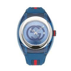 新品】GUCCI 腕時計 シンク ラバーベルト シェリーライン 青 - メルカリ