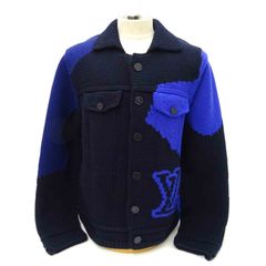 ルイヴィトン XS インタルシアボタンニットジャケット 20AW ネイビー