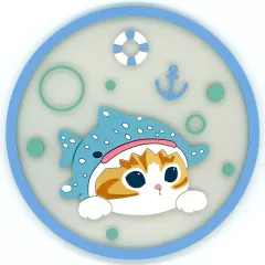 【中古】コースター サメにゃん(デザインD) 「mofusand クリアラバーコースター2」のサムネイル
